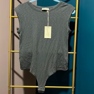 Gray sleeveless body suit